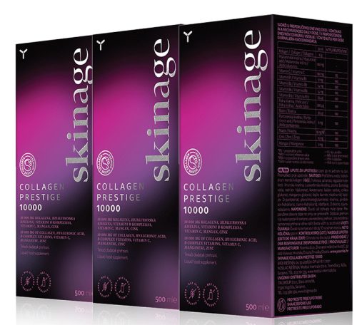 Skinage COLLAGEN PRESTIGE 10000 folyékony kollagén 500 ml -3 dobozos csomag