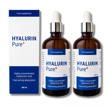   HYALURIN Pure+ – Ultrakoncentrált folyékony hialuronsav étrendkiegészítő 100 ml - 2es csomag